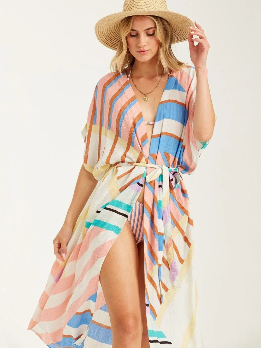 Billabong Sunburnt Sky women's printed kimono cover-up - Picture 2 of 9
